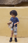 Baby Jongens Baby t-shirt van Koko Noko  in de kleur Navy in maat 86.