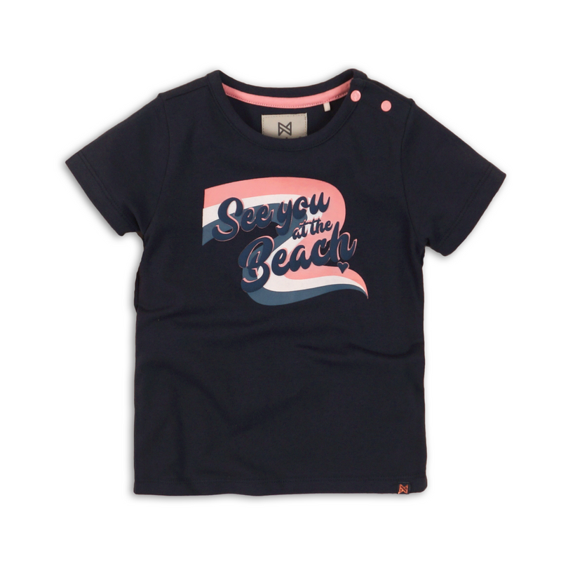 Baby Jongens Baby t-shirt van Koko Noko in de kleur Navy in maat 86.
