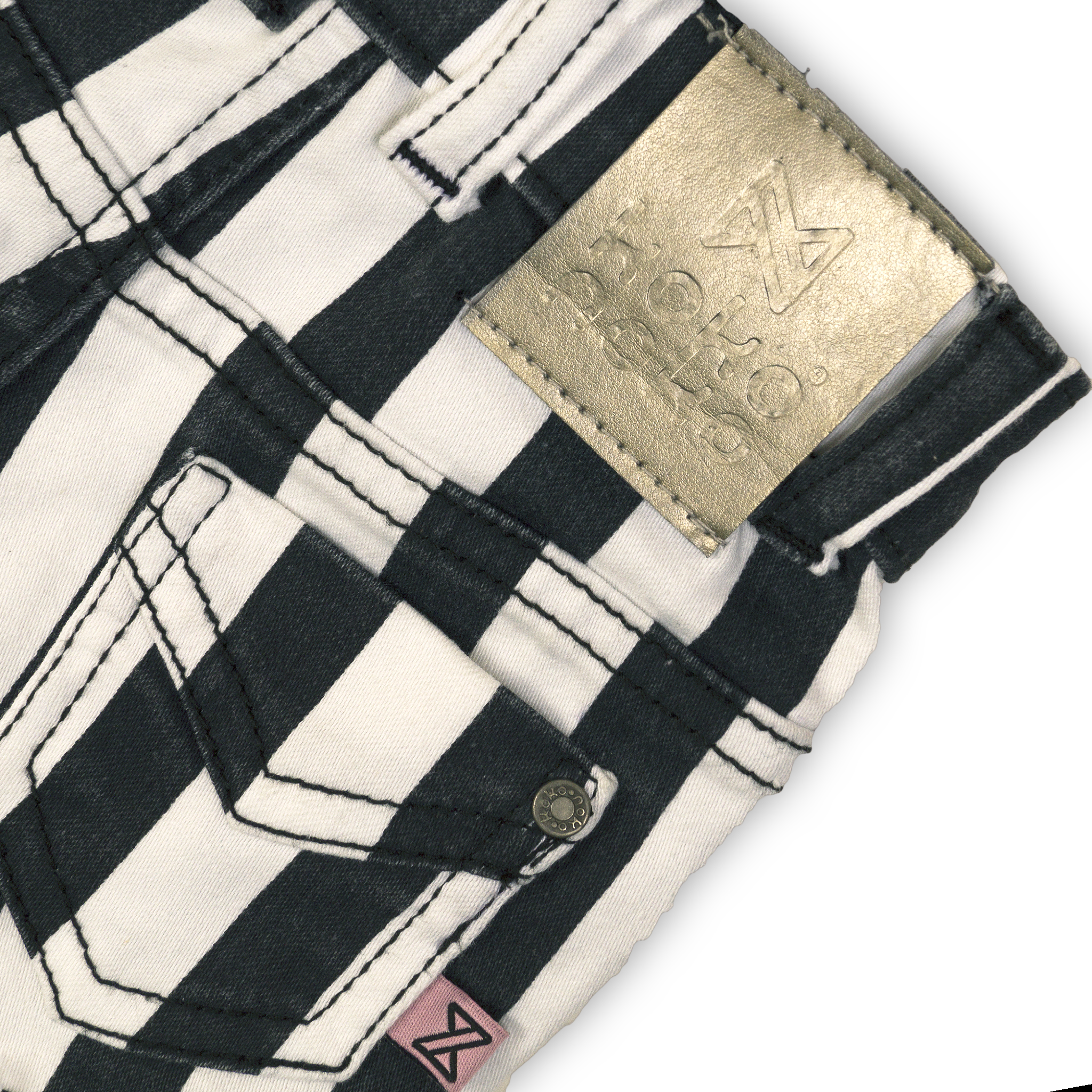 Baby Jongens Baby shorts van Koko Noko in de kleur Stripes + black + white in maat 86.