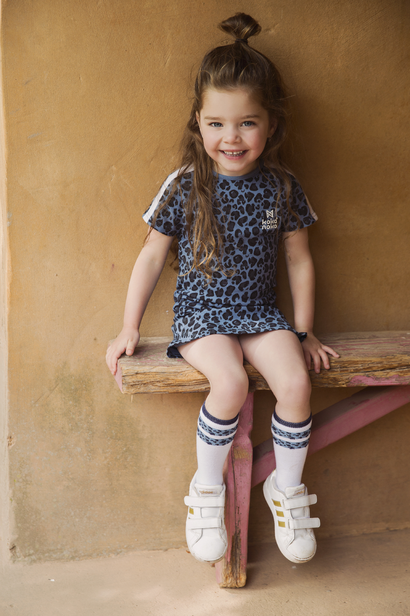 Baby Jongens Baby dress van Koko Noko in de kleur Blue + aop in maat 86.