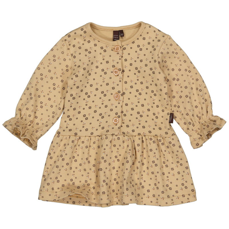 s Dress Cait NBW21 van Levv Newborn in de kleur AOP Sand Warm Flower in maat 74.