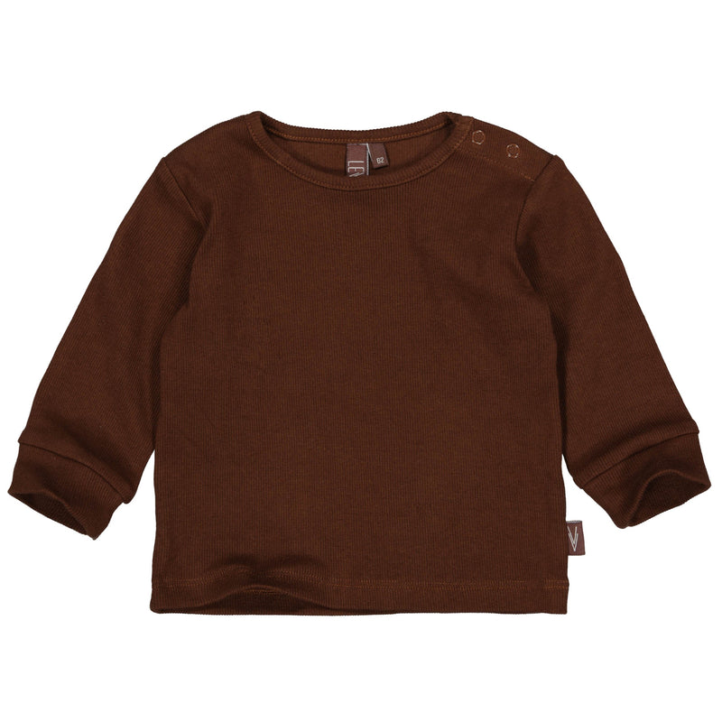 s Longsleeve CAMERO NBW21 van Levv Newborn in de kleur Brown Choco in maat 74.