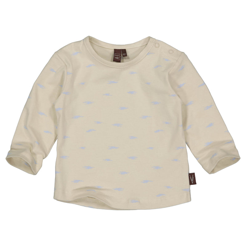 s Longsleeve CAMIEL NBW21 van Levv Newborn in de kleur AOP Blue Mist Cloud  in maat 74.