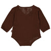 s Bodysuit Charli NBW21 van Levv Newborn in de kleur Brown Choco in maat 74.