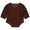 s Bodysuit Charli NBW21 van Levv Newborn in de kleur Brown Choco in maat 74.