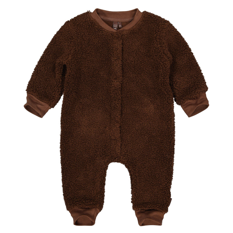 s Playsuit Chico NBW21 van Levv Newborn in de kleur Brown Choco in maat 74.