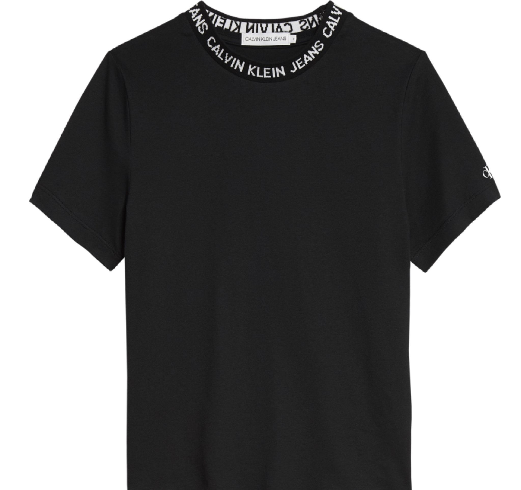 Jongens Logo Intarsia Ss T-Shirt. van Calvin Klein in de kleur Zwart in maat 176.