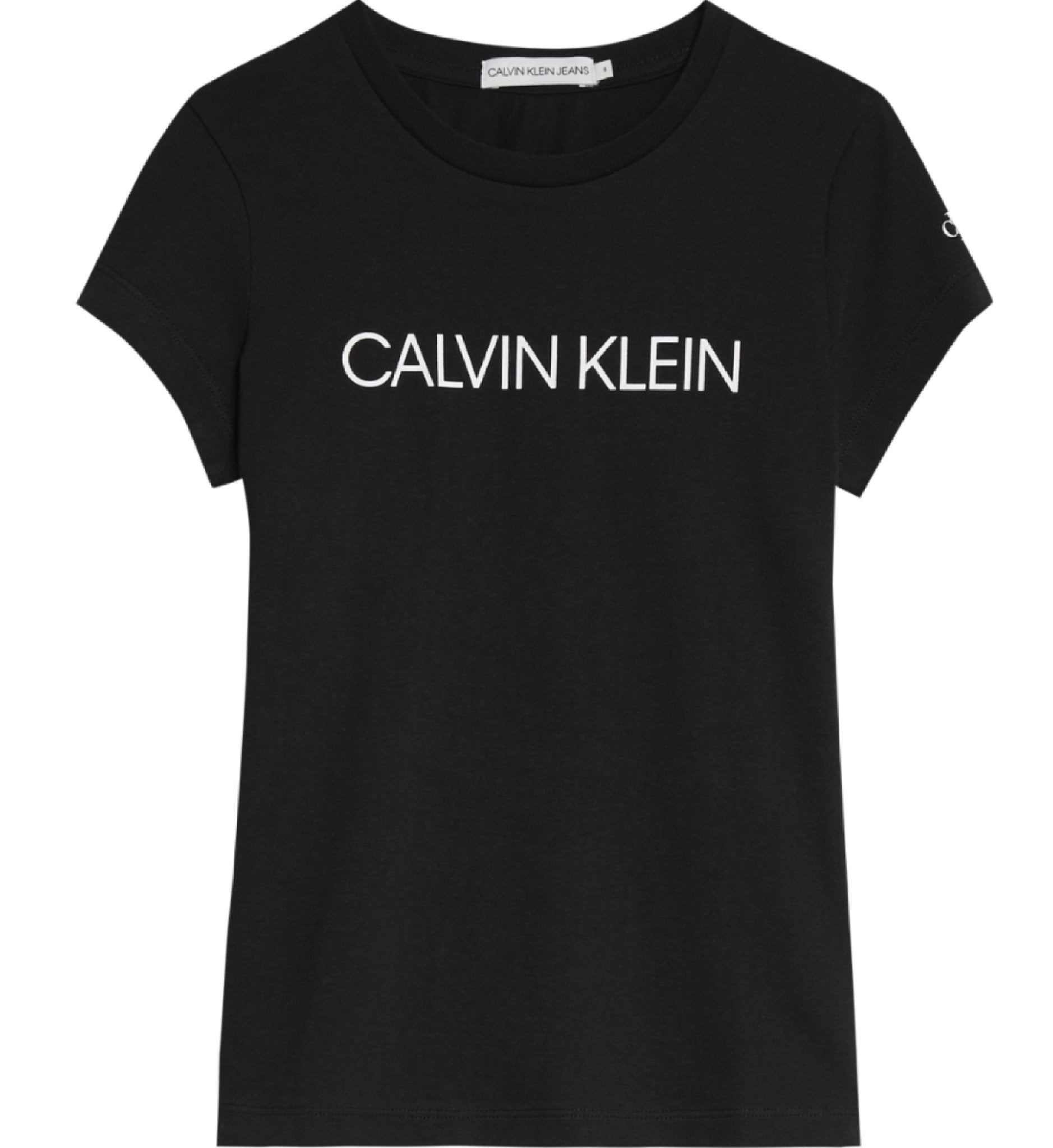 Meisjes Institutional Slim T-Shirt van Calvin Klein in de kleur Geel in maat 176.