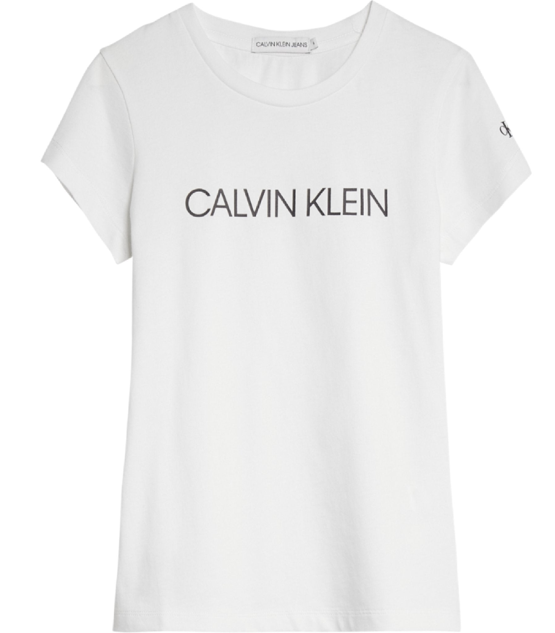 Meisjes Institutional Slim T-Shirt van Calvin Klein in de kleur Geel in maat 176.