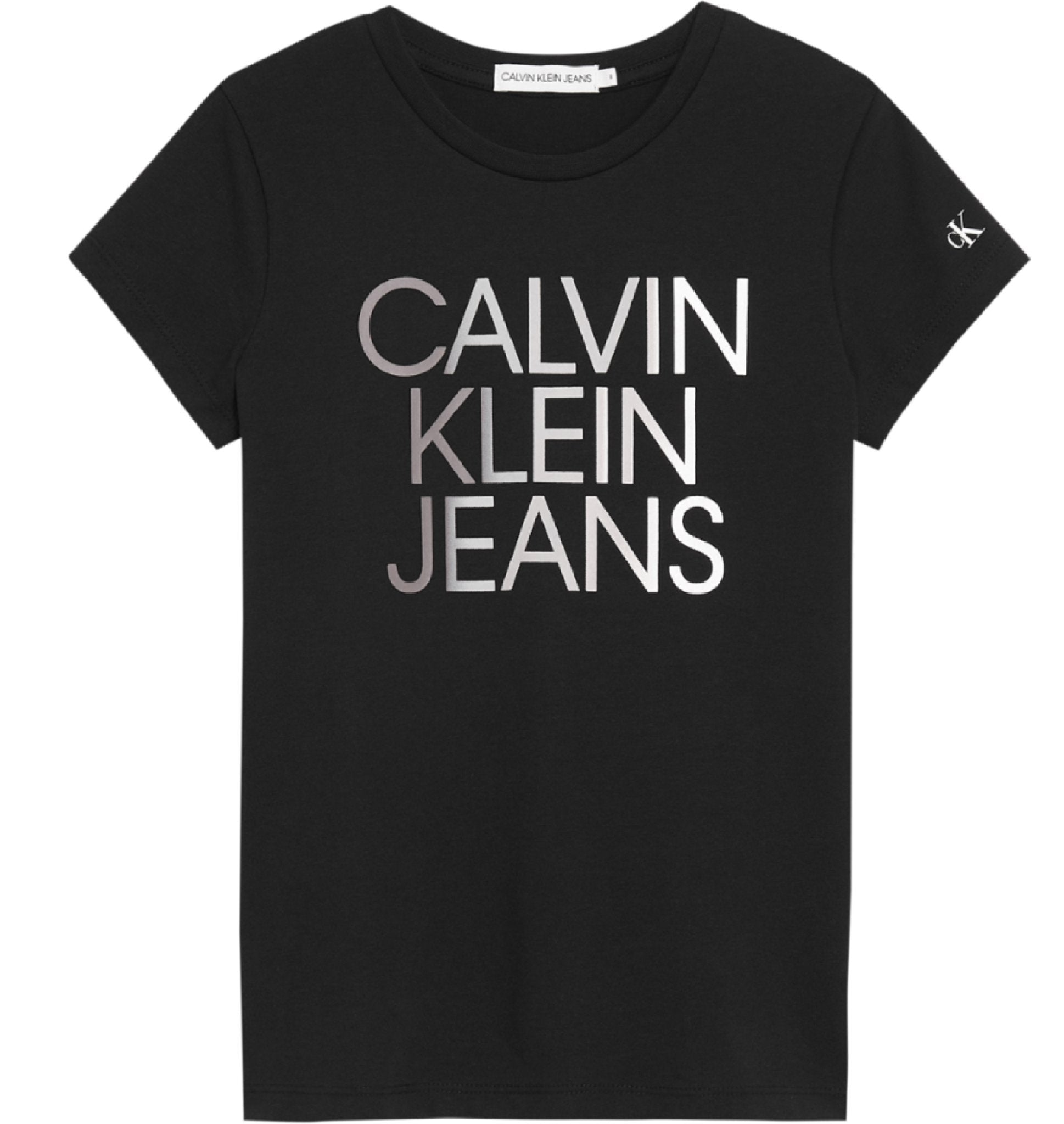 Meisjes Gradient Hero Logo Ss T-Shirt van Calvin Klein in de kleur Grijs melee in maat 176.