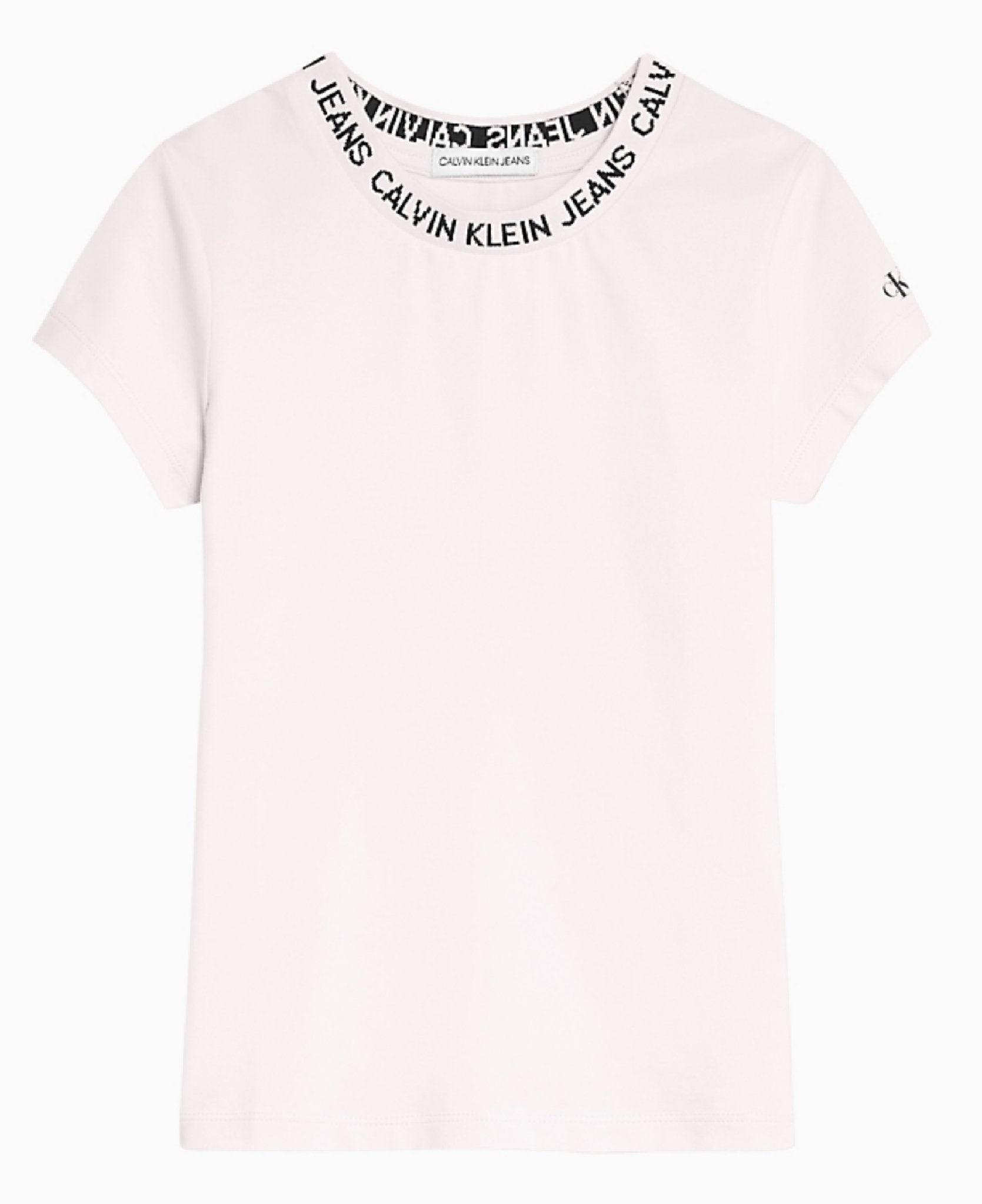 Meisjes Logo Intarsia Ss T-Shirt. van Calvin Klein in de kleur Wit in maat 176.