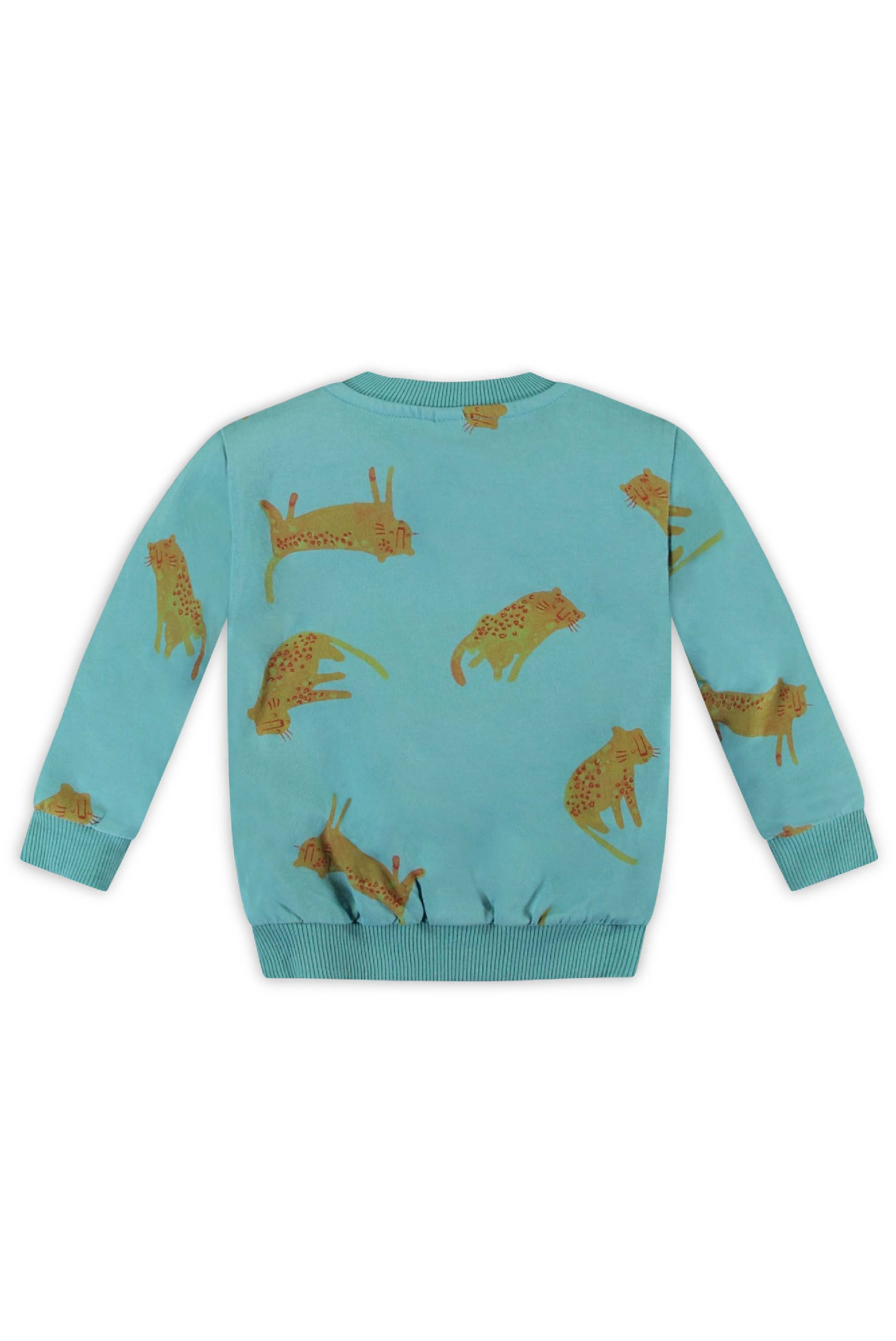 Jongens Sweater with wild panther aop and pouch pocket van The New Chapter in de kleur Wild panther ao in maat 86.