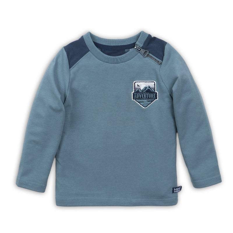 Jongens T-shirt ls van Koko Noko in de kleur Teal green in maat 86.