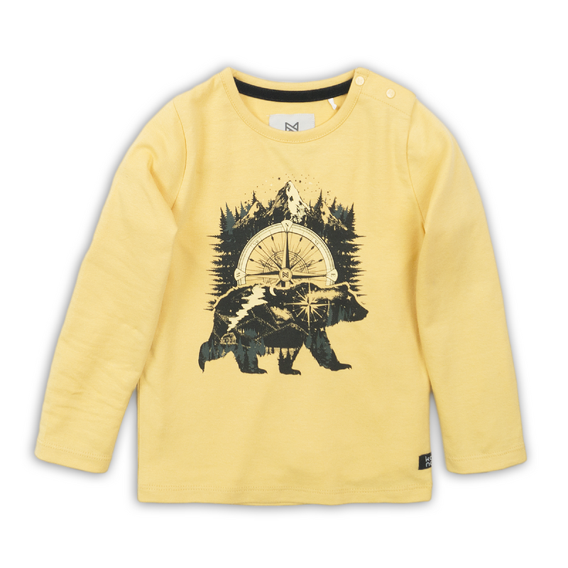 Jongens T-shirt ls van Koko Noko in de kleur Yellow in maat 86.