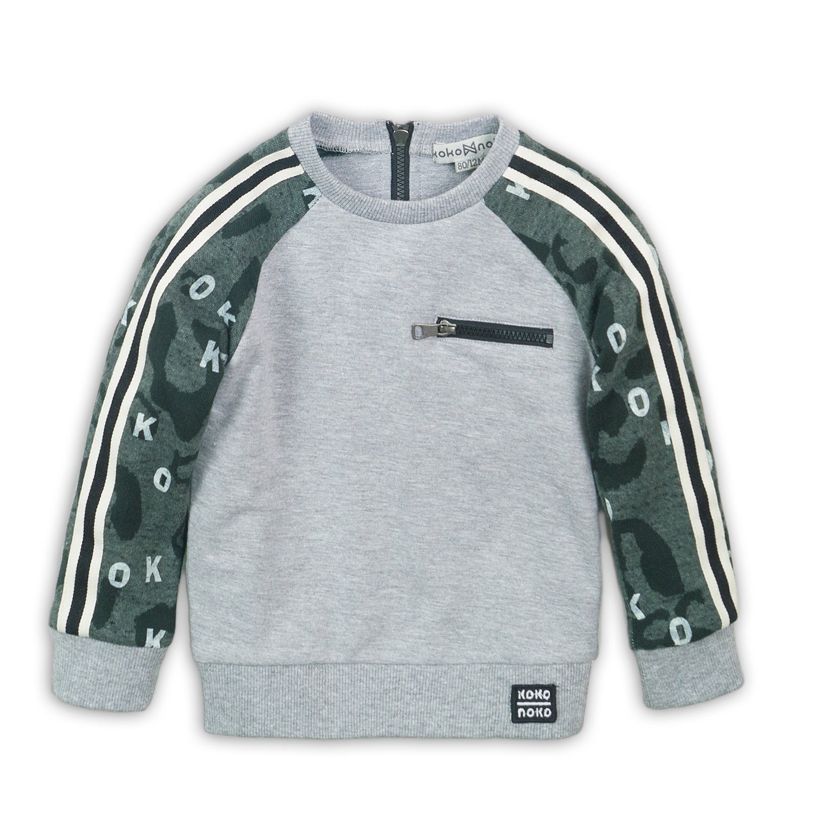 Koko Noko Sweater Grey + green