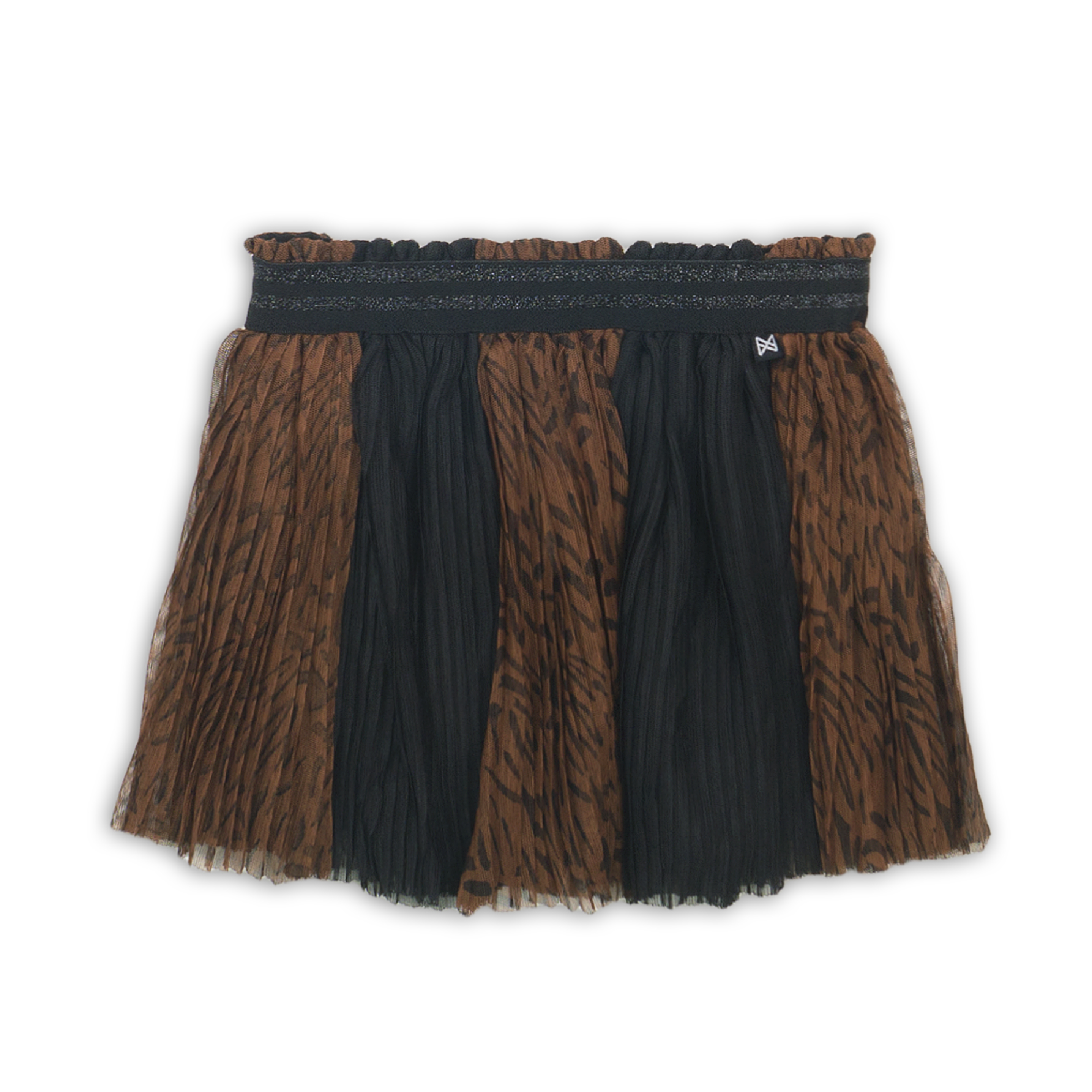 Meisjes Skirt van Koko Noko in de kleur  Black + brown aop in maat 86.