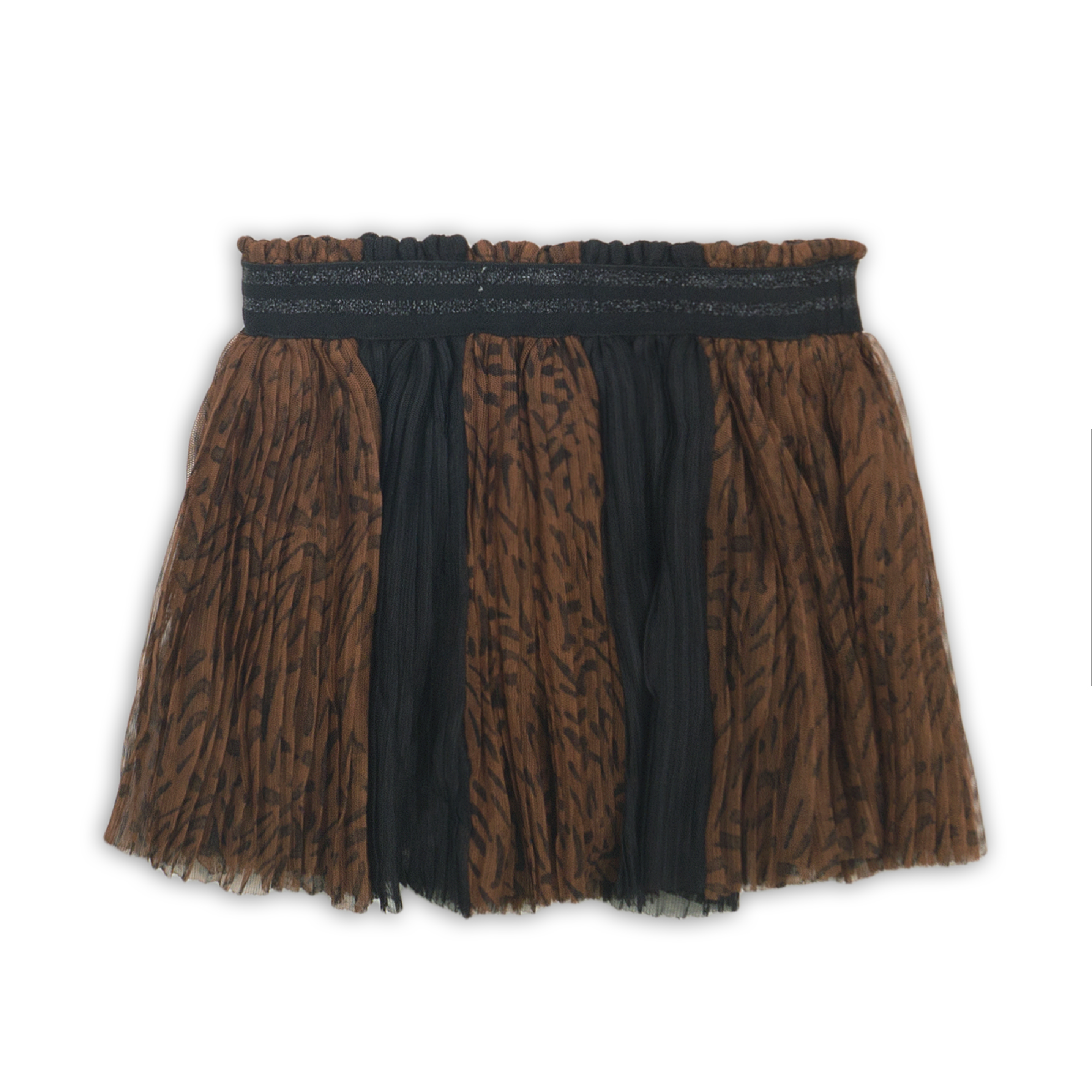 Meisjes Skirt van Koko Noko in de kleur  Black + brown aop in maat 86.