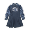 Meisjes Dress van Koko Noko in de kleur Blue + grey in maat 86.