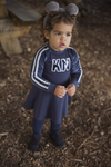 Meisjes Dress van Koko Noko in de kleur Blue + grey in maat 86.