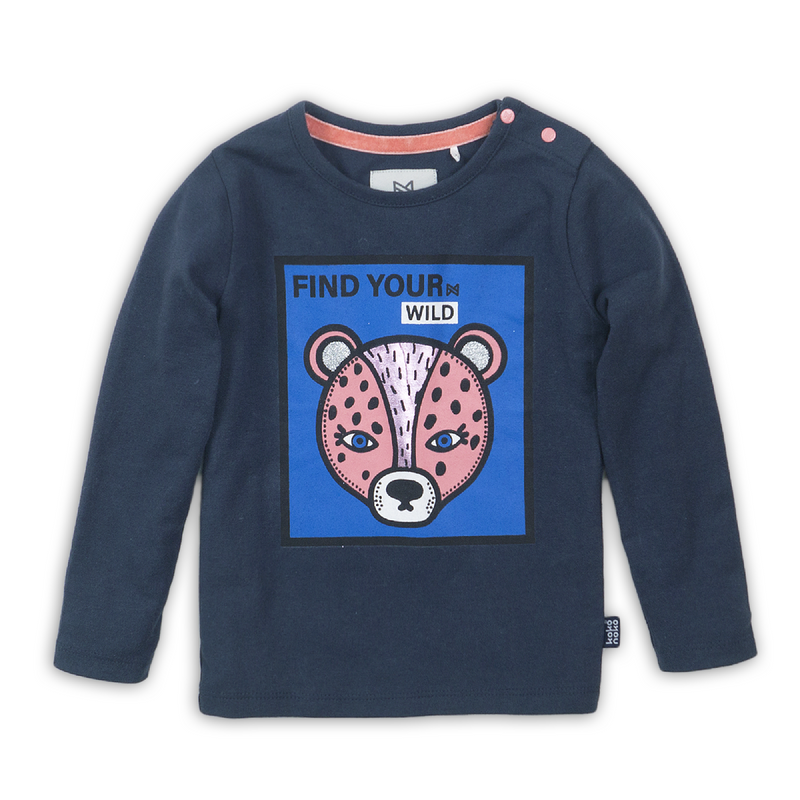 Meisjes T-shirt ls van Koko Noko in de kleur Navy in maat 86.