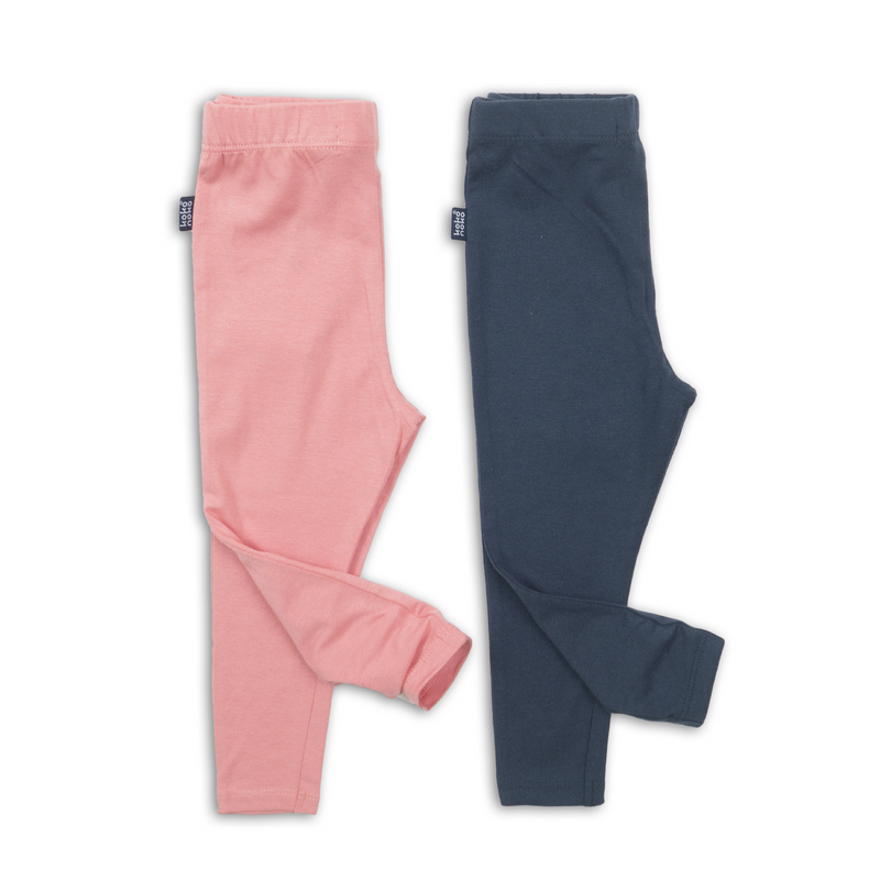 Meisjes Legging 2 pack van Koko Noko in de kleur Pink + navy in maat 86.