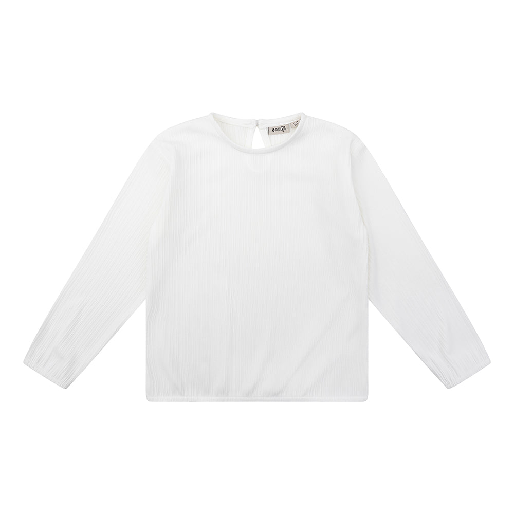 Meisjes T-shirt Longsleeve Structure van Daily7 in de kleur Off White in maat 128.