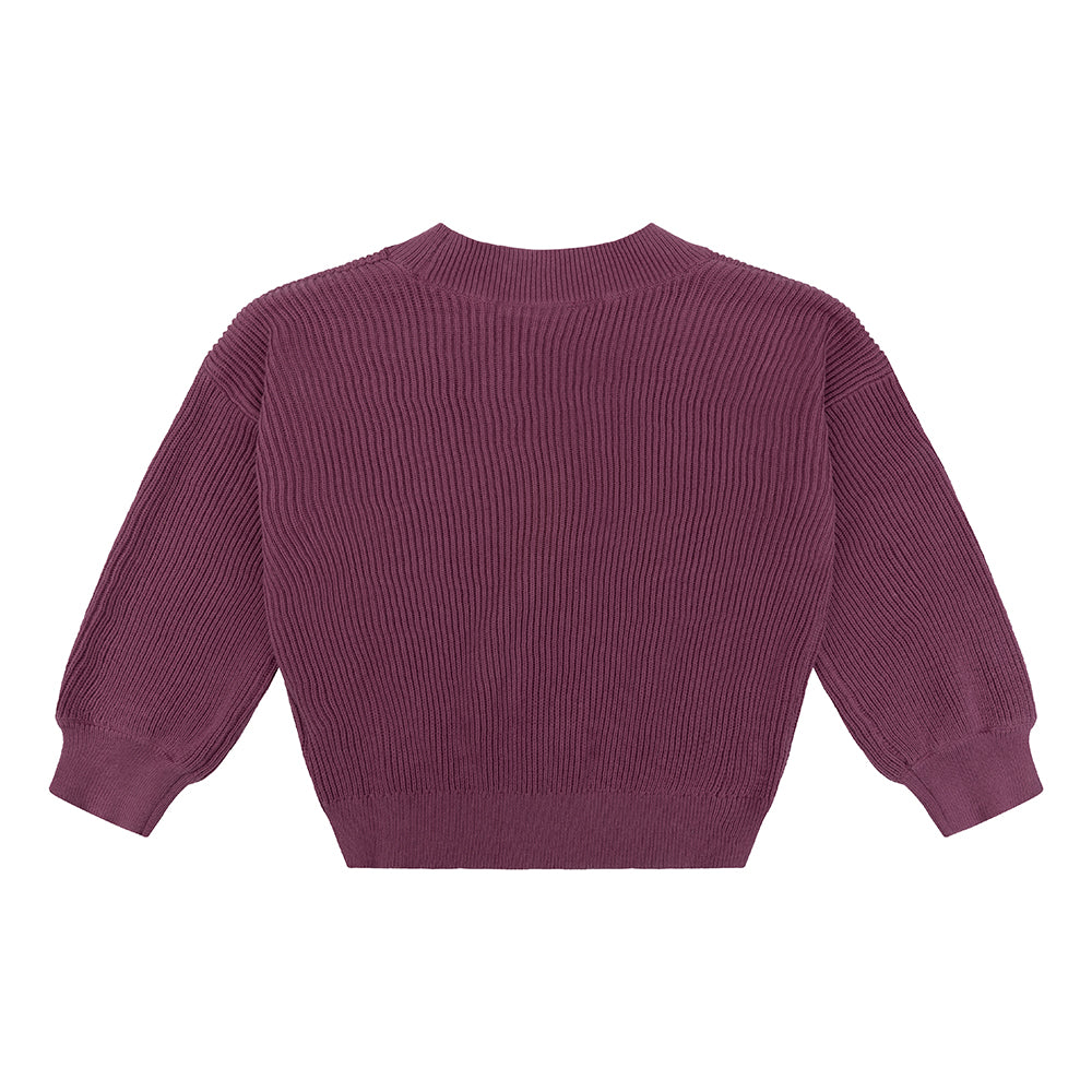 Meisjes Knitted Cardigan van  in de kleur Berry Mauve in maat 128.