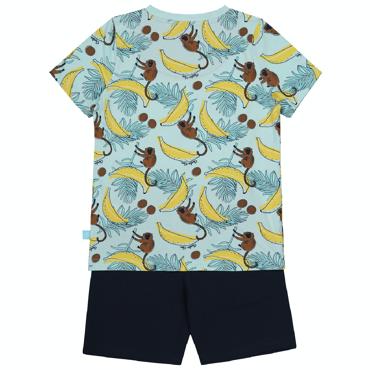 Jongens Boys shorts set van Charlie Choe in de kleur Aop aqua blue + navy in maat 146/152.