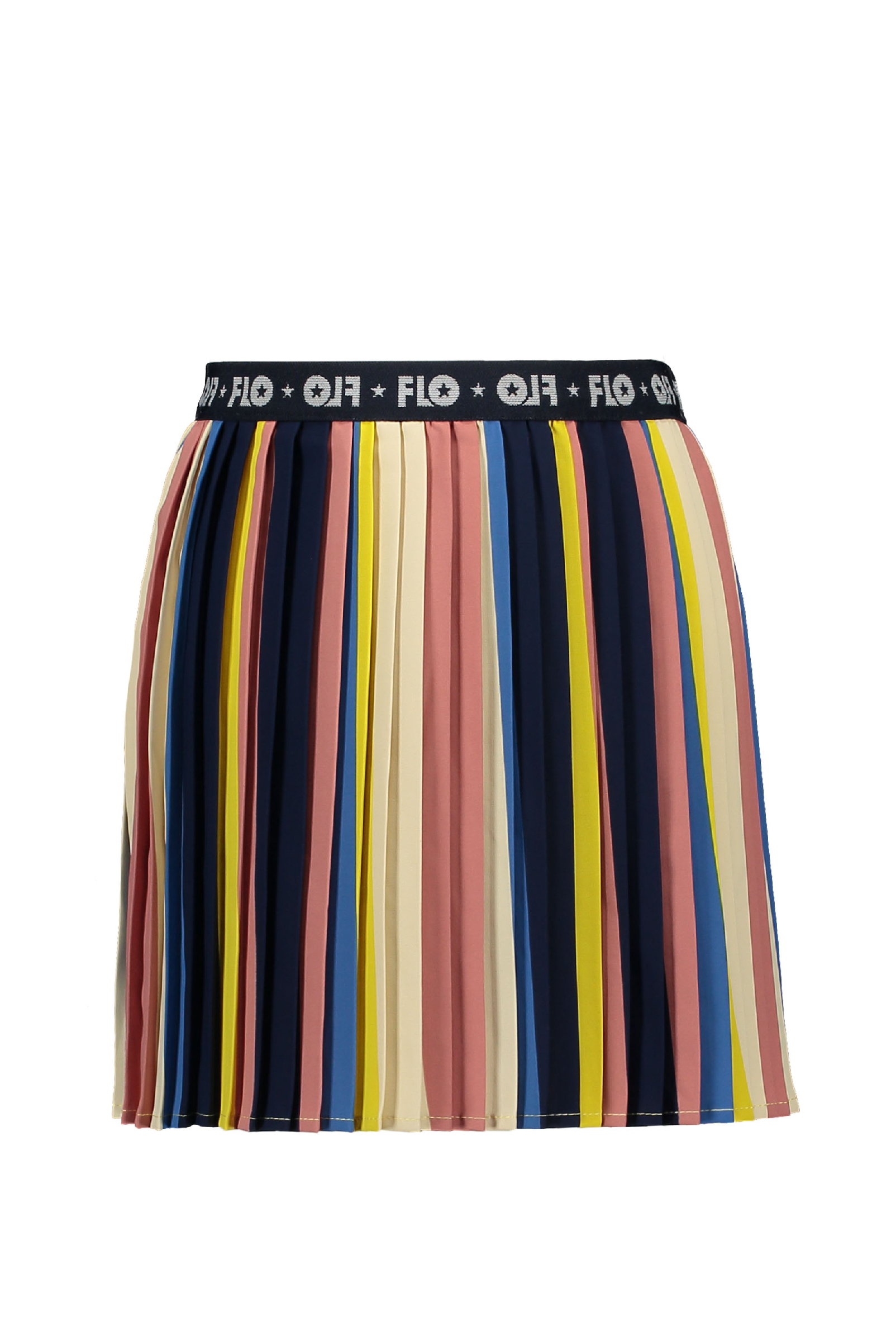 Meisjes Flo girls multi stripe plisse skirt van Flo in de kleur Multi in maat 152.