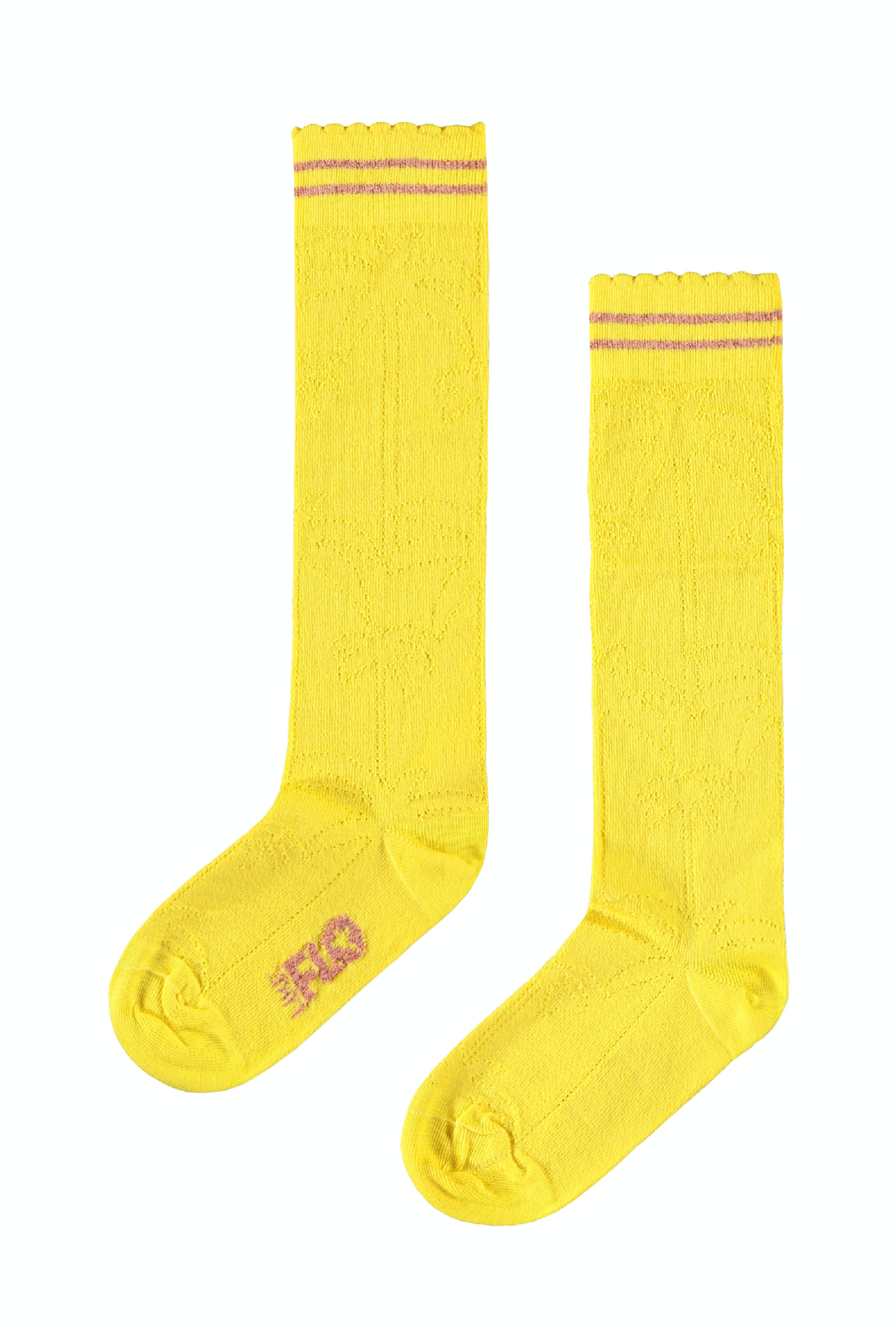 Meisjes Flo girls ajour sock divers van Flo in de kleur Yellow in maat 35, 38.