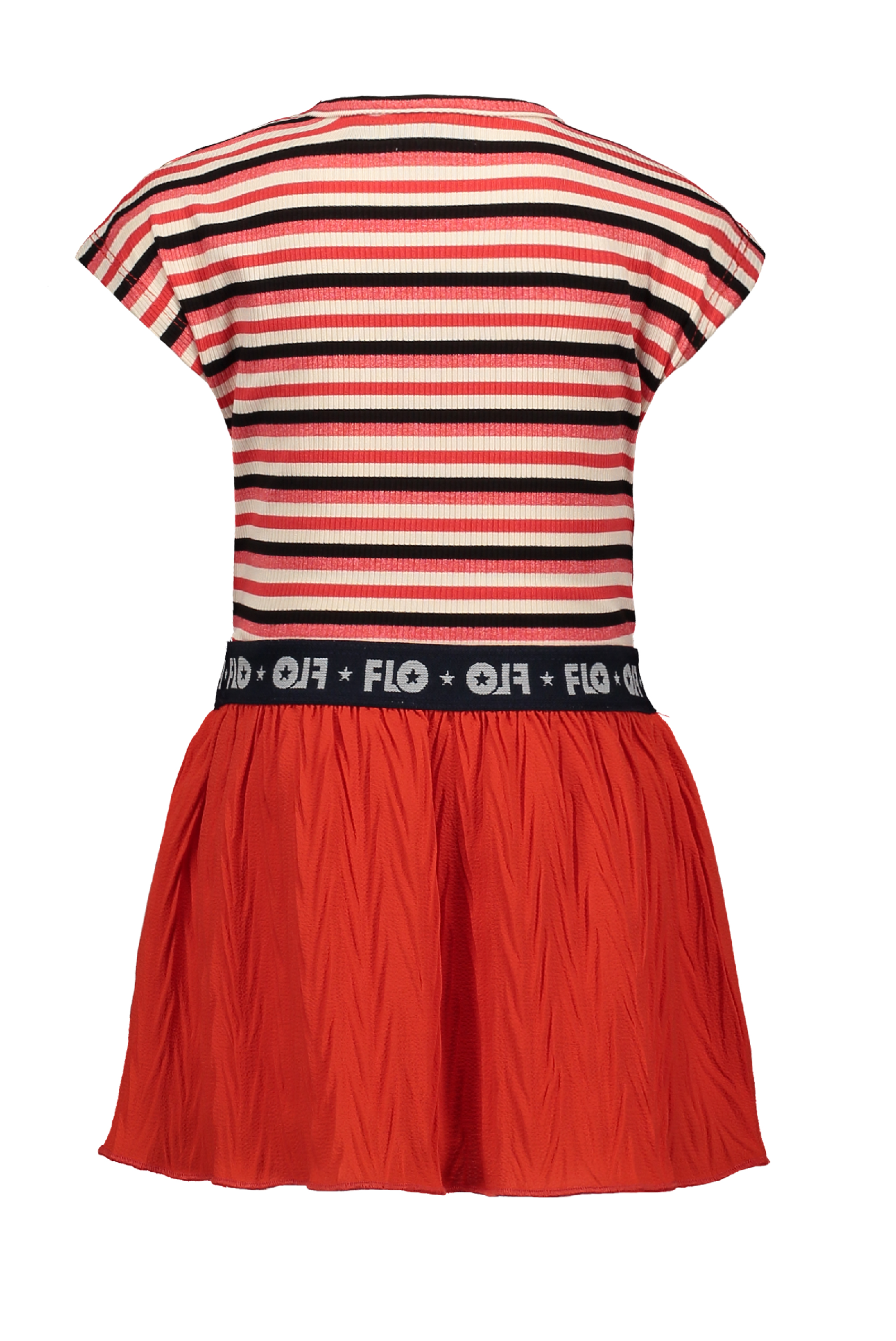 Meisjes Flo baby girls YD rib dress with fancy skirt van Flo in de kleur Zigzag in maat 92.