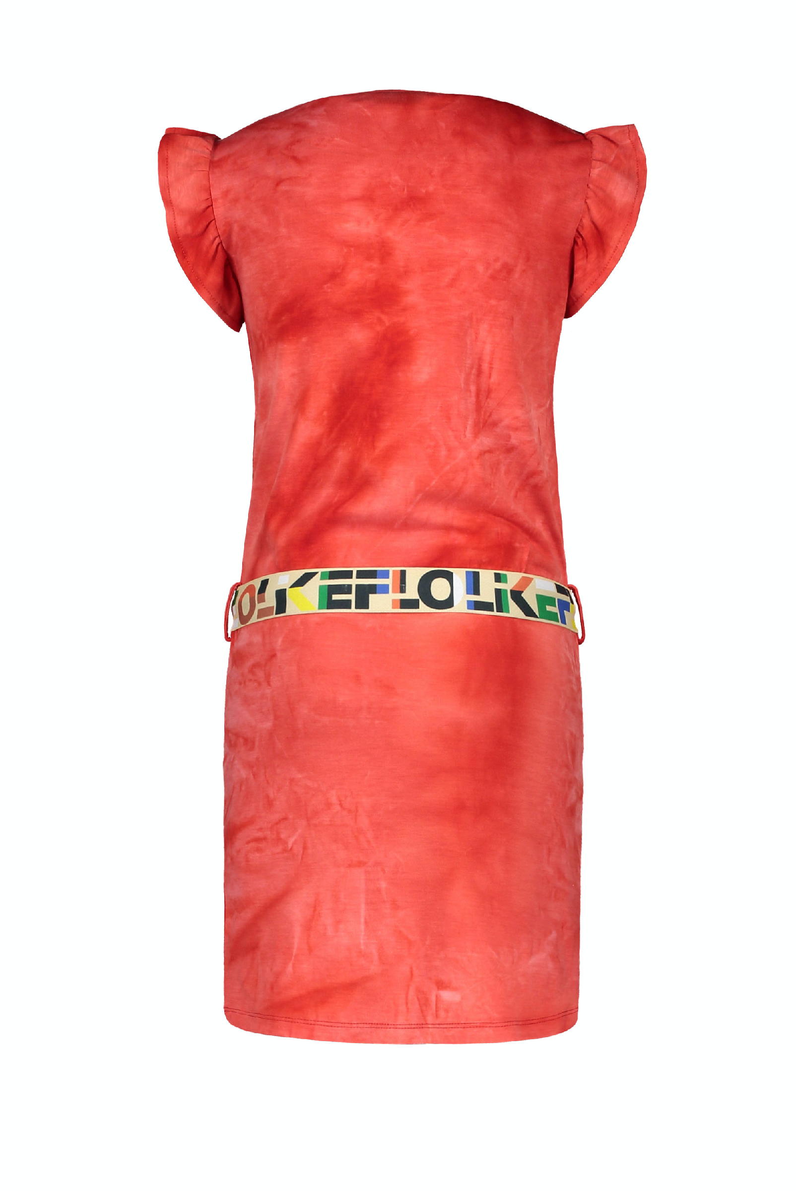Meisjes Flo girls tie-dye jersey singlet dress van Flo in de kleur Papaya in maat 152.