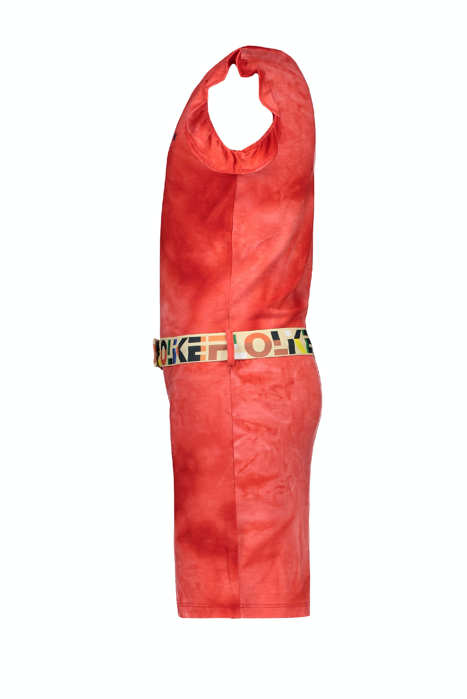 Meisjes Flo girls tie-dye jersey singlet dress van Flo in de kleur Papaya in maat 152.