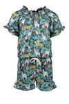 Meisjes Flo girls AO leaf jumpsuit short van Like Flo in de kleur Leaf in maat 152.