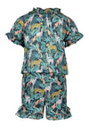 Meisjes Flo girls AO leaf jumpsuit short van Like Flo in de kleur Leaf in maat 152.