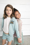 Meisjes Flo girls woven ls blouse van Like Flo in de kleur Off white in maat 152.