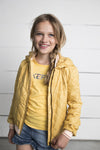 Meisjes Flo girls hooded summer jacket van Like Flo in de kleur Honey in maat 152.