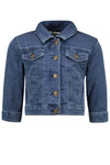 Meisjes Flo girls denim jacket van Like Flo in de kleur Light Blue in maat 152.