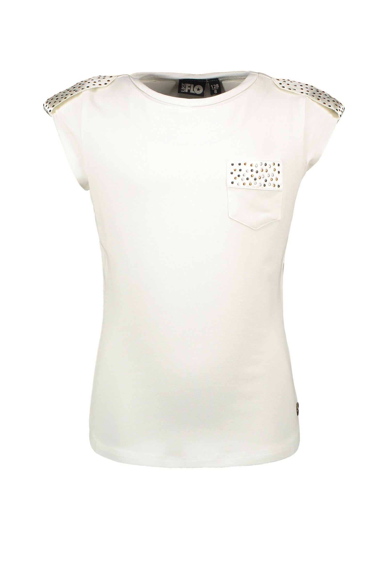 Like Flo Flo girls viscose jersey top with fancy studs