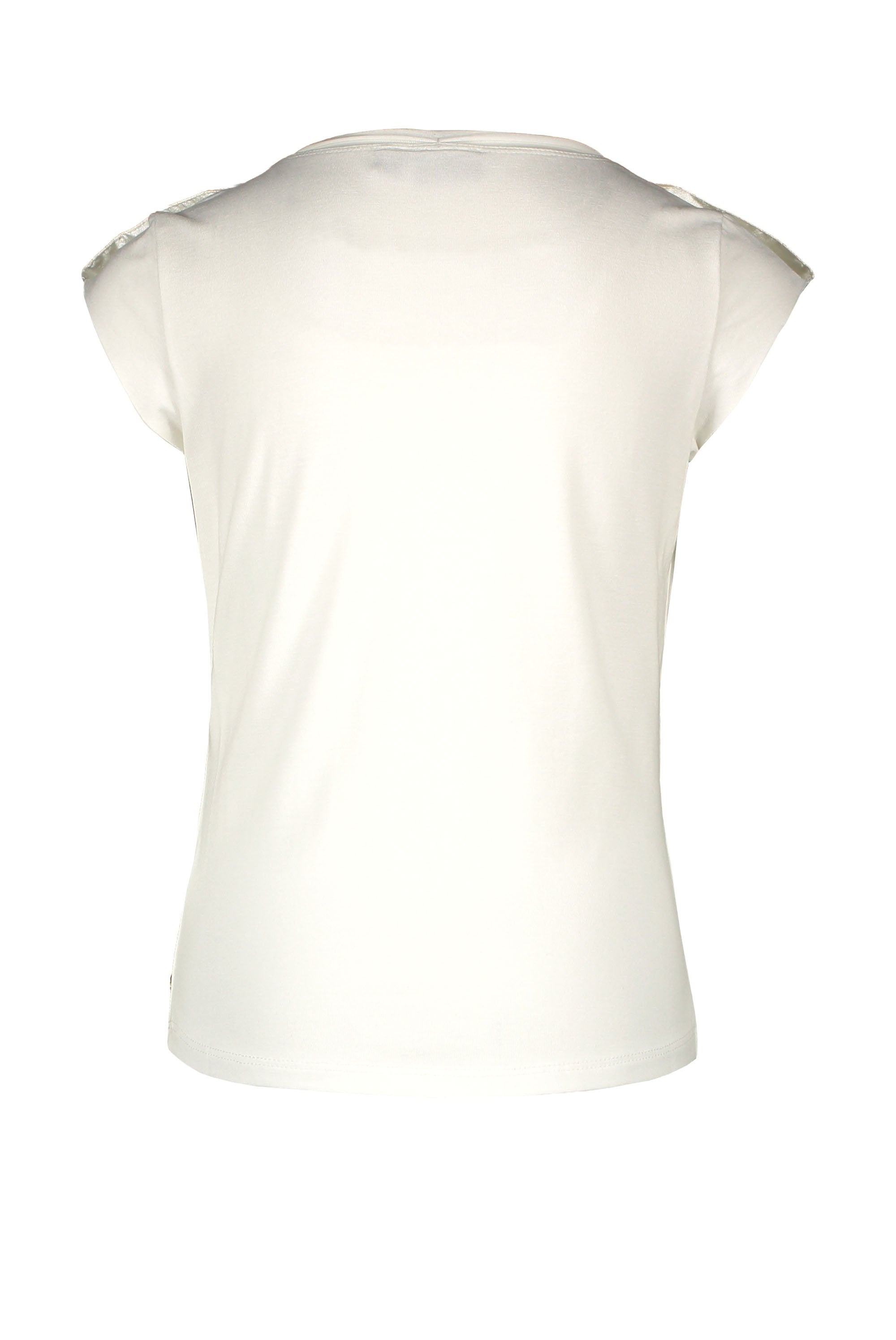 Meisjes Flo girls viscose jersey top with fancy studs van Like Flo in de kleur Off white in maat 152.