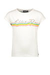 Meisjes Flo girls jersey tee LIKE FLO van Like Flo in de kleur Off white in maat 152.