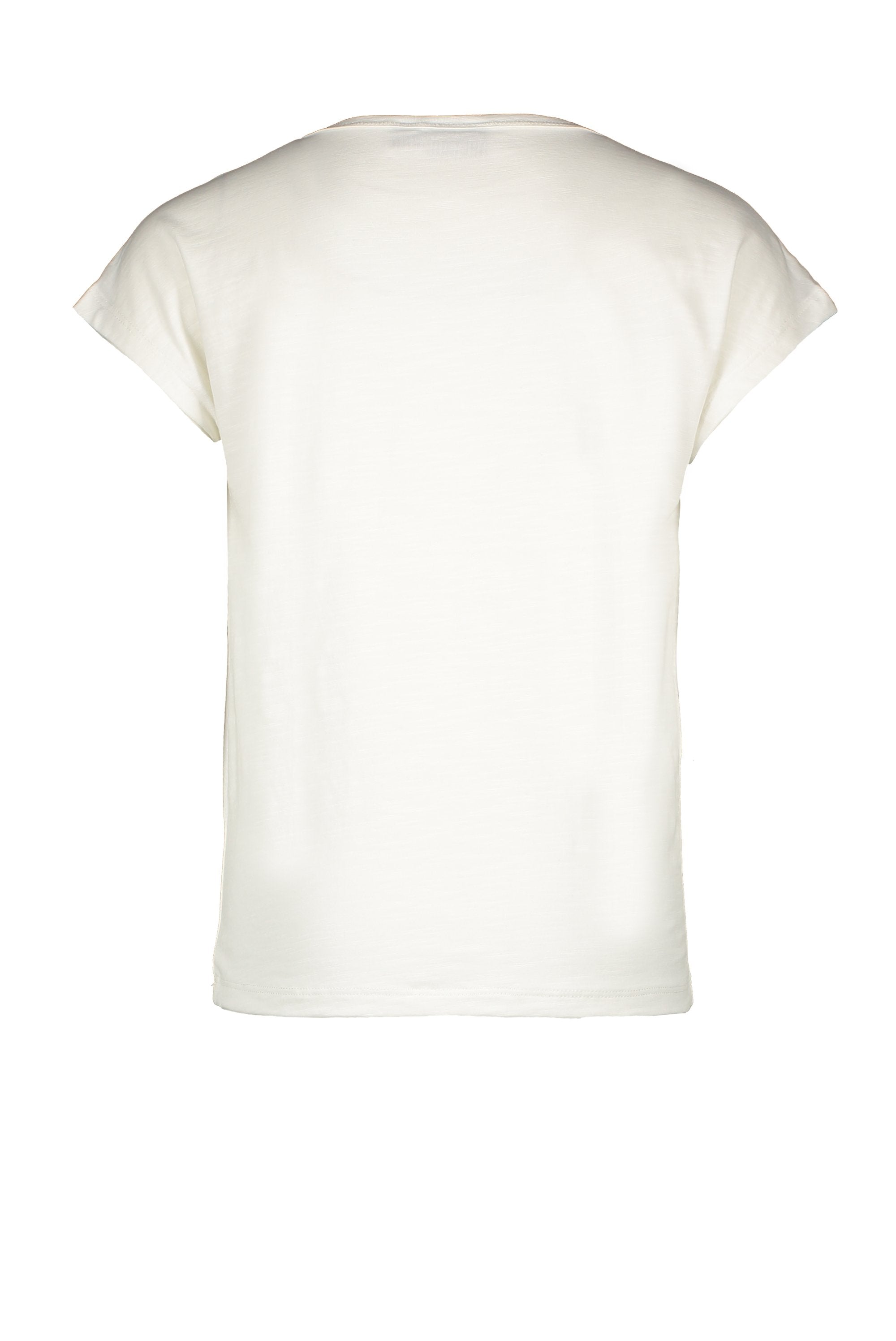 Meisjes Flo girls jersey tee LIKE FLO van Like Flo in de kleur Off white in maat 152.