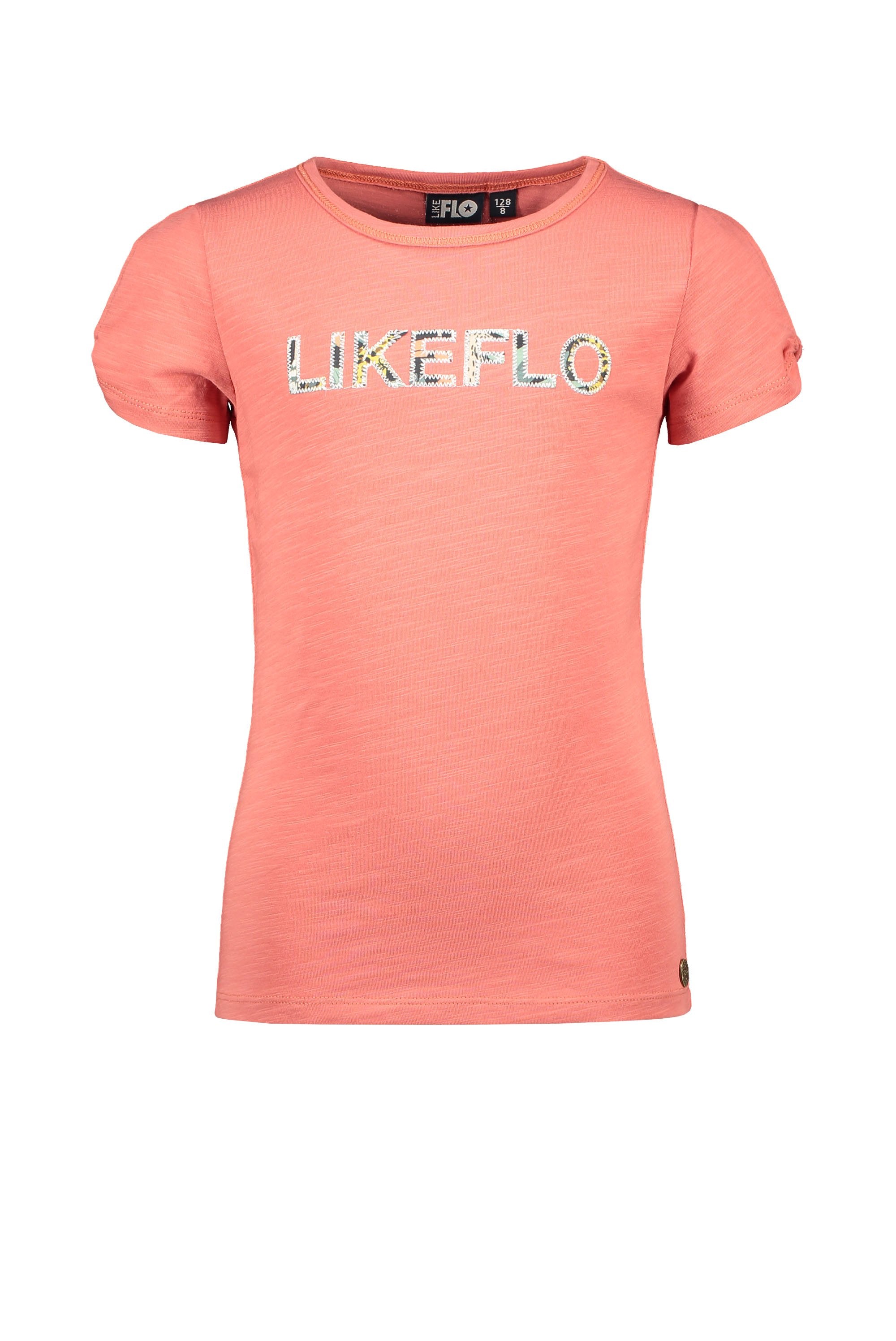 Meisjes Flo girls tee open shoulder roll divers van Like Flo in de kleur Blush in maat 152.