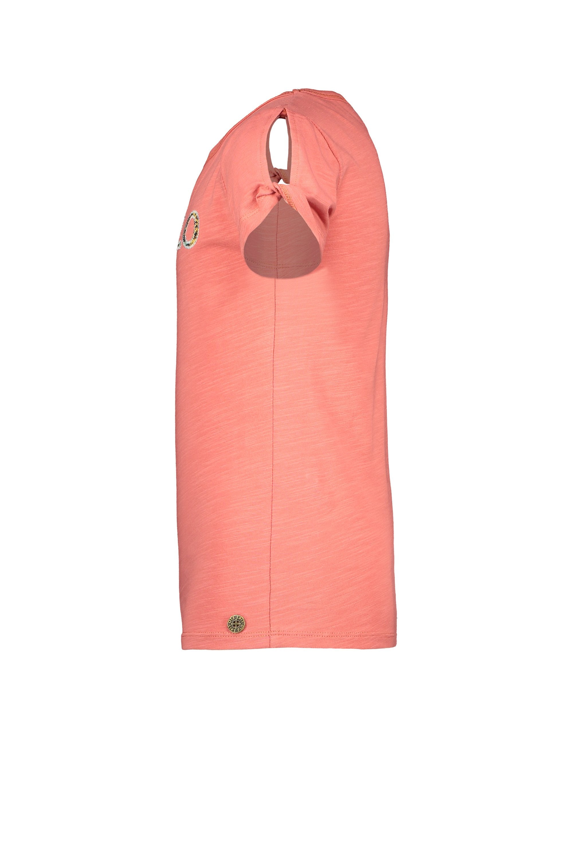 Meisjes Flo girls tee open shoulder roll divers van Like Flo in de kleur Blush in maat 152.