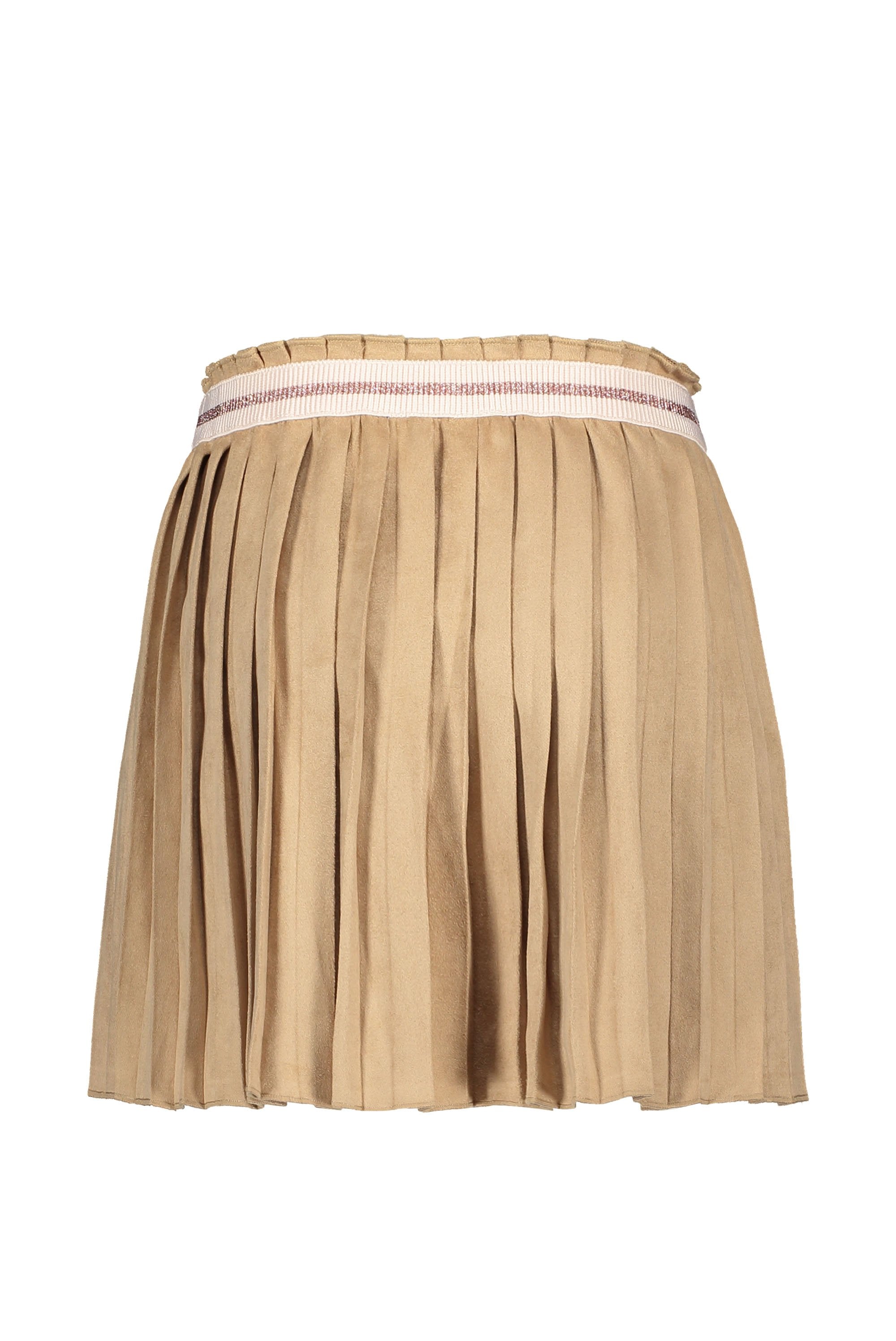 Meisjes Flo girls suede plisse skirt van Like Flo in de kleur Mud in maat 152.