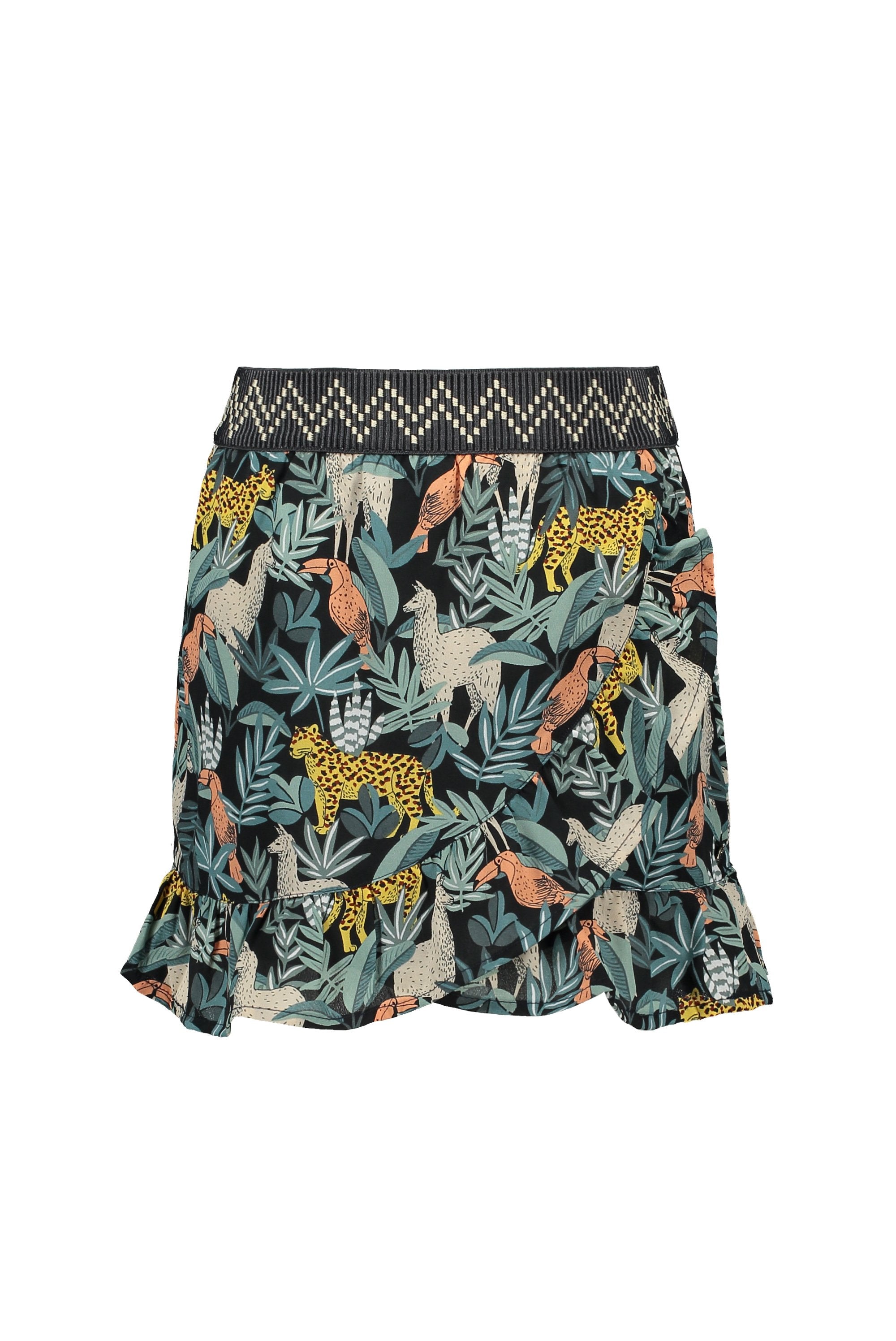 Meisjes Flo girls AO leaf woven ruffle skirt van Like Flo in de kleur Leaf in maat 152.