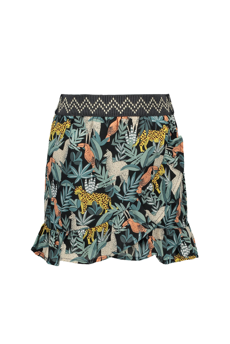 Meisjes Flo girls AO leaf woven ruffle skirt van Like Flo in de kleur Leaf in maat 152.