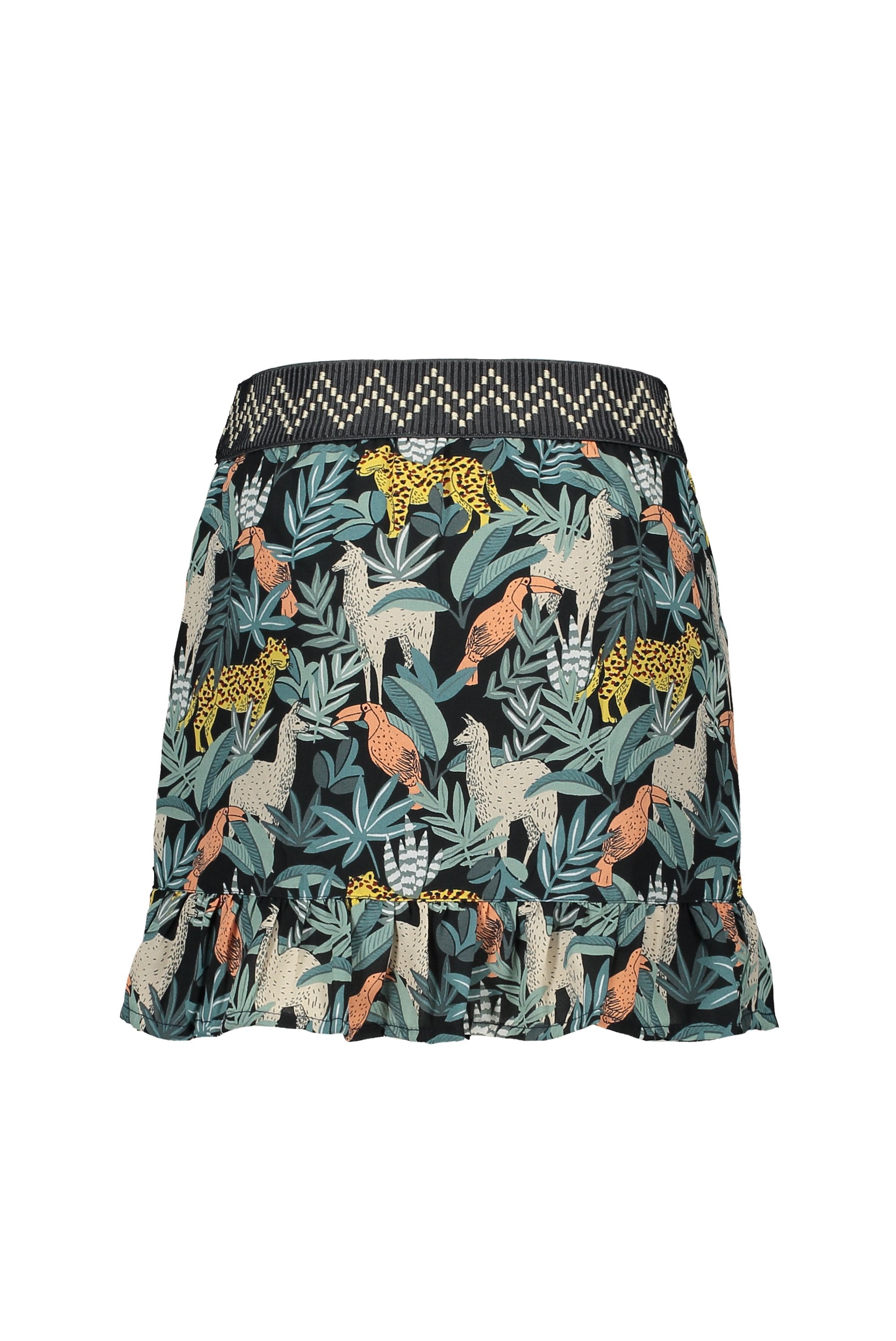 Meisjes Flo girls AO leaf woven ruffle skirt van Like Flo in de kleur Leaf in maat 152.