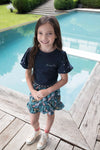 Meisjes Flo girls AO leaf woven ruffle skirt van Like Flo in de kleur Leaf in maat 152.