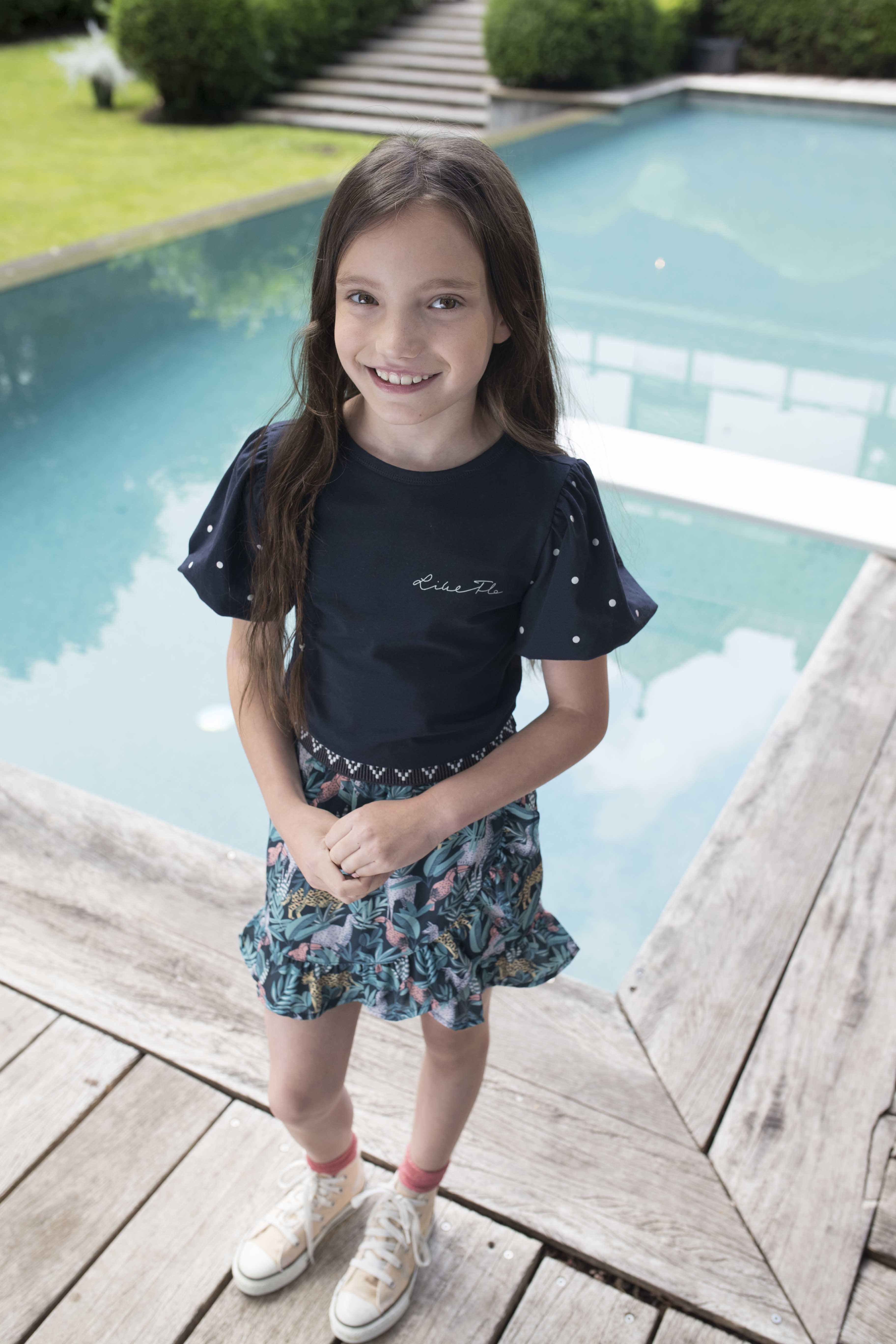 Meisjes Flo girls AO leaf woven ruffle skirt van Like Flo in de kleur Leaf in maat 152.